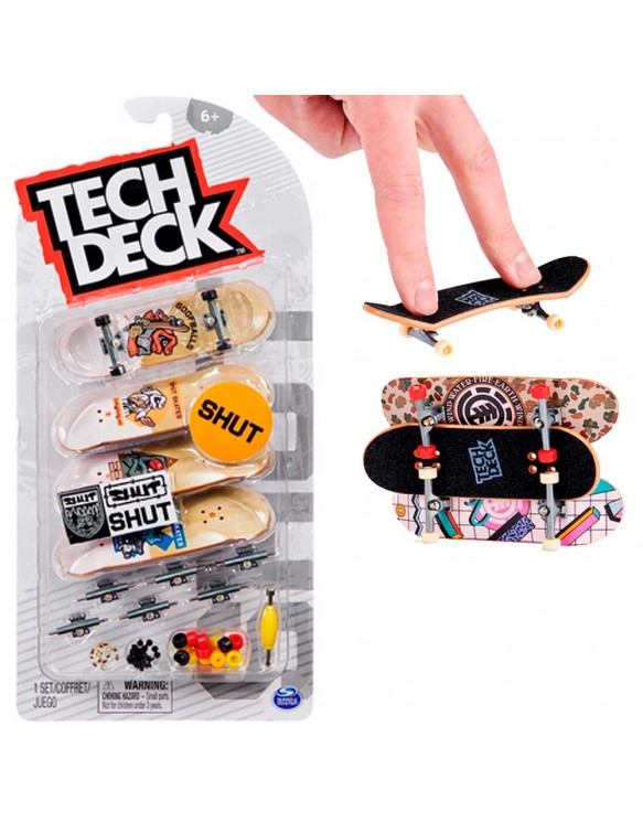 Teck Deck Skate de Dedos Conjunto de 4 monopatines miniatura